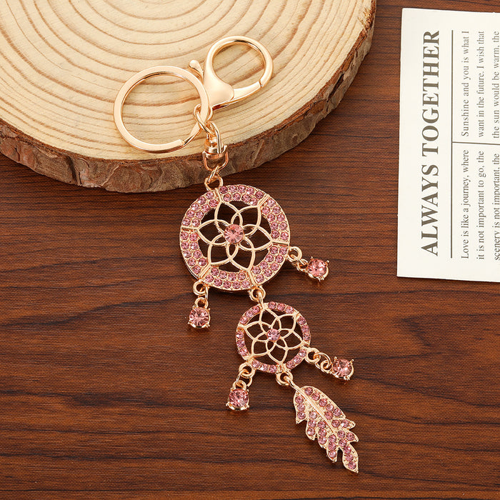 Wholesale Dreamcatcher Keychain Rhinestone Hollow Design MOQ≥2