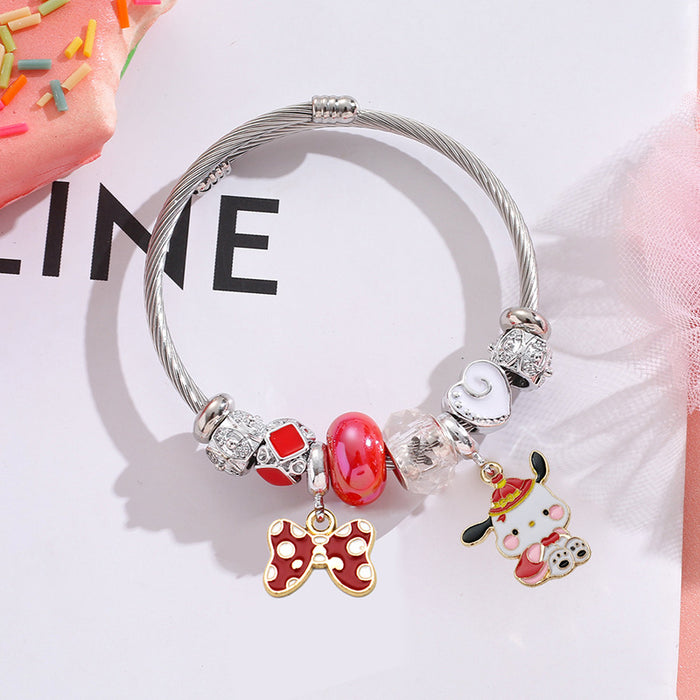 Wholesale Cartoon Beaded Stainless Steel Bracelet Fashion Accessory MOQ≥2