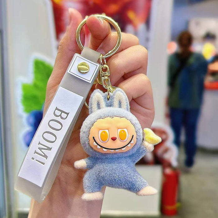 Wholesale Cute flocked plush toy keychains in various colors