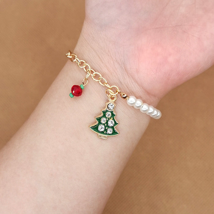 Wholesale Christmas Jewelry Alloy Christmas Tree Old Man Snowman Elk Snowflake Bell Christmas Bracelet