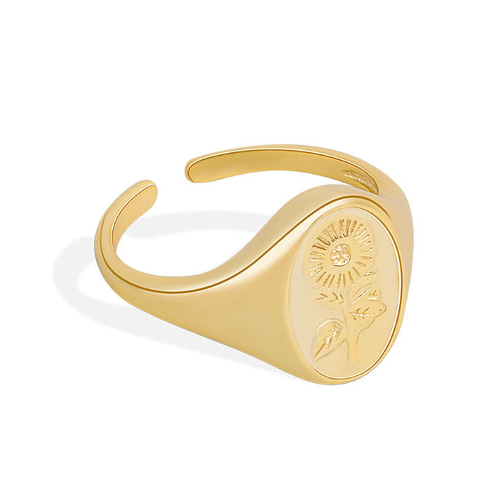 Wholesale Sunflower Ring Women S Chic Adjustable Flower Jewelry Accessory Fashion Gift For Boutique Resale