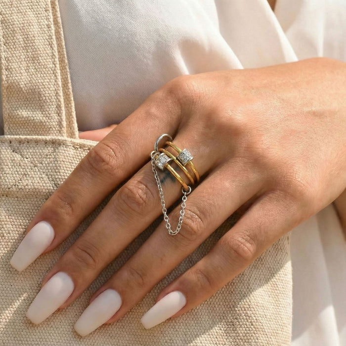 Wholesale Stainless steel Multi-Ring Interlocking Couple' s Rings