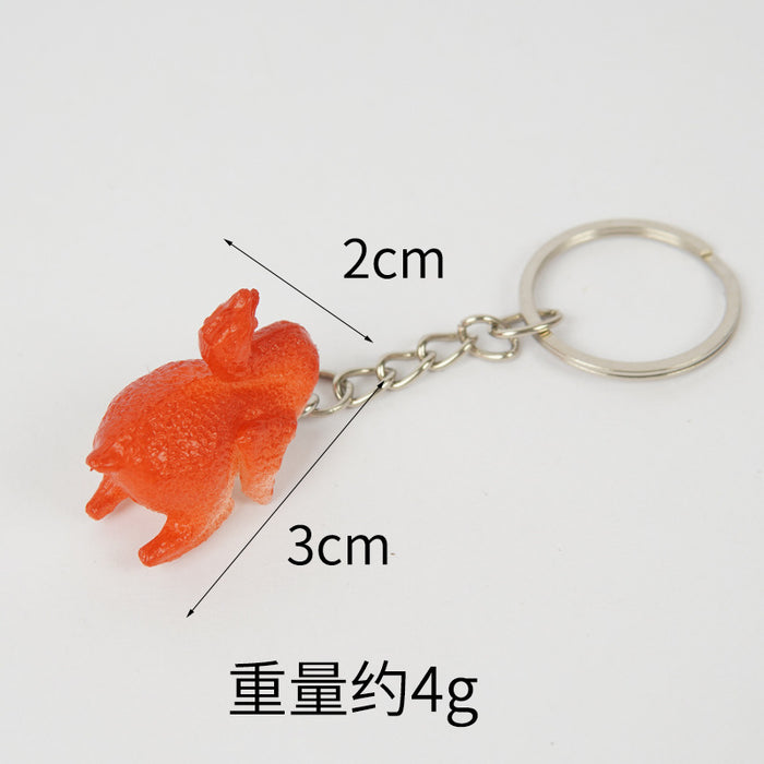 Wholesale PVC Simulated Food Keychain Realistic Chicken Leg Wings Braised Pork Design Chic Bag Charm For Car Keys MOQ≥5