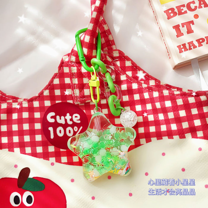 Wholesale Acrylic Star-Filled Liquid Glitter Keychain