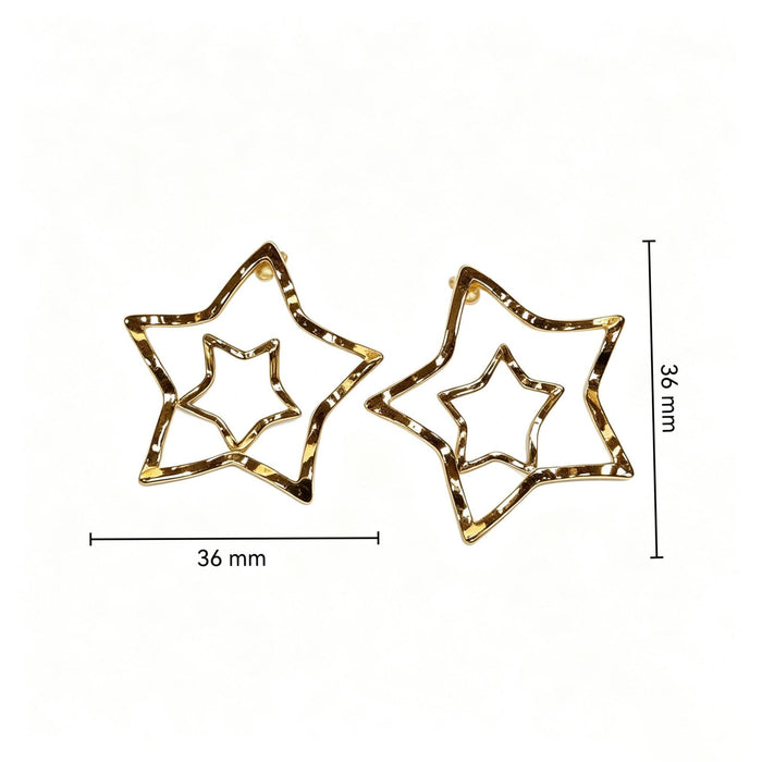 Wholesale stainless steel earrings,  star-shaped five-pointed star niche design earrings,  fashionable and unique stud earrings.