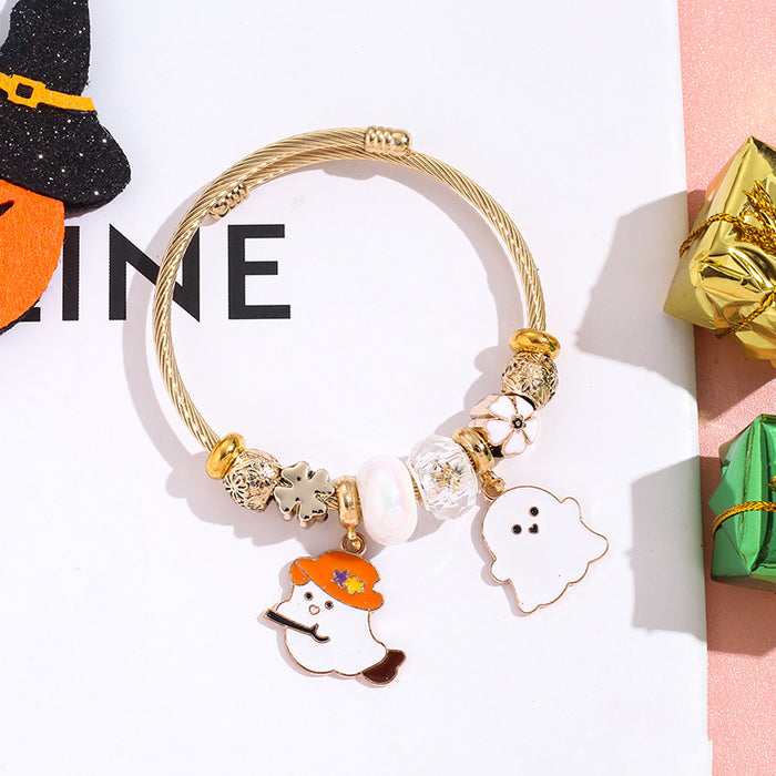 Wholesale Cartoon Stainless Steel Bracelet Magic Hat Witch Design MOQ≥2