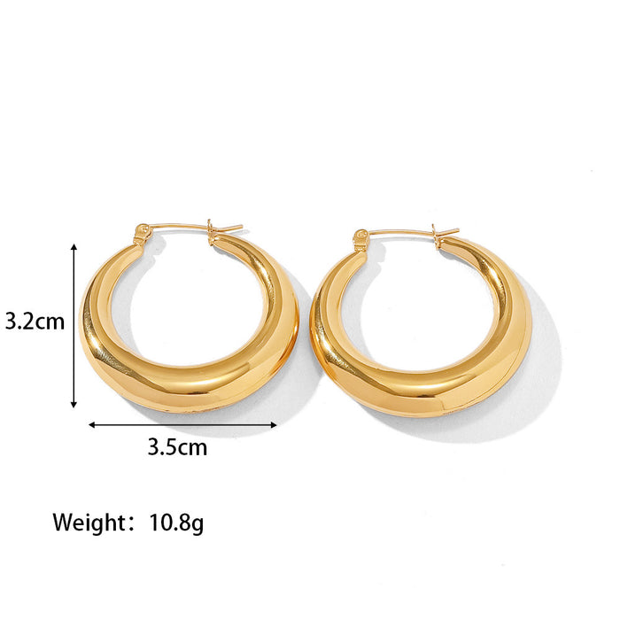 Wholesale Stainless Steel Gold-Plated Hollow Geometric Earrings