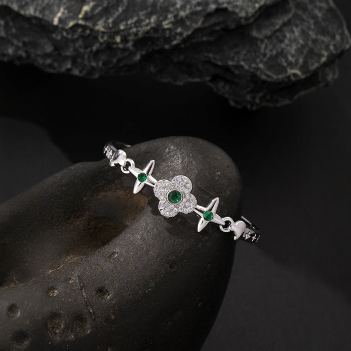 Wholesale High end, super sparkling, diamond studded vintage bracelet with fashionable personality, exquisite commuting, versatile and adjustable opening