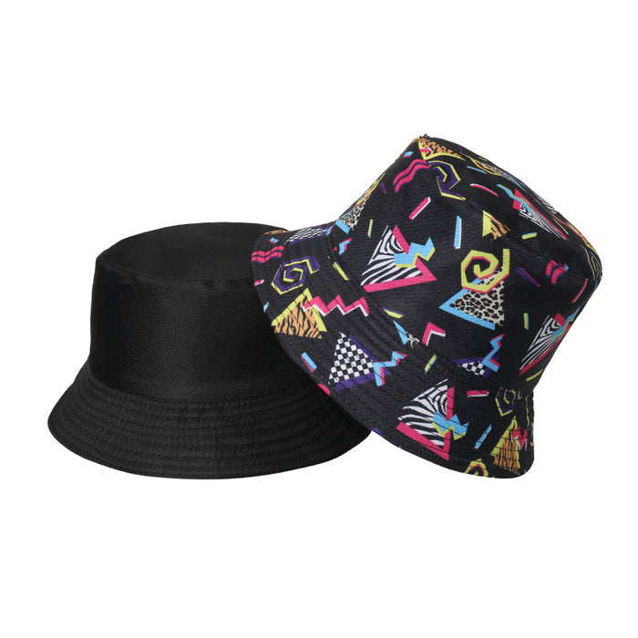 Wholesale Vintage Geometric Rhombus Leopard Bucket Hat JDC-FH-Yuanb027