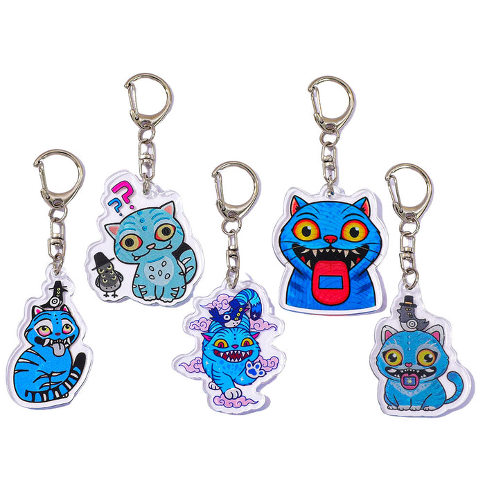 Wholesale Acrylic cute cartoon doubl sided keychain