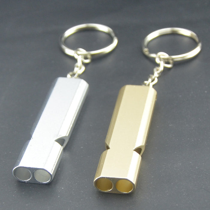 Wholesale Aluminum Alloy Double Tube Whistle Keychain JDC-KC-KB002