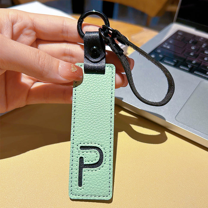 Wholesale 26 English Letter Text Plate Leather Keychain JDC-KC-WWX004