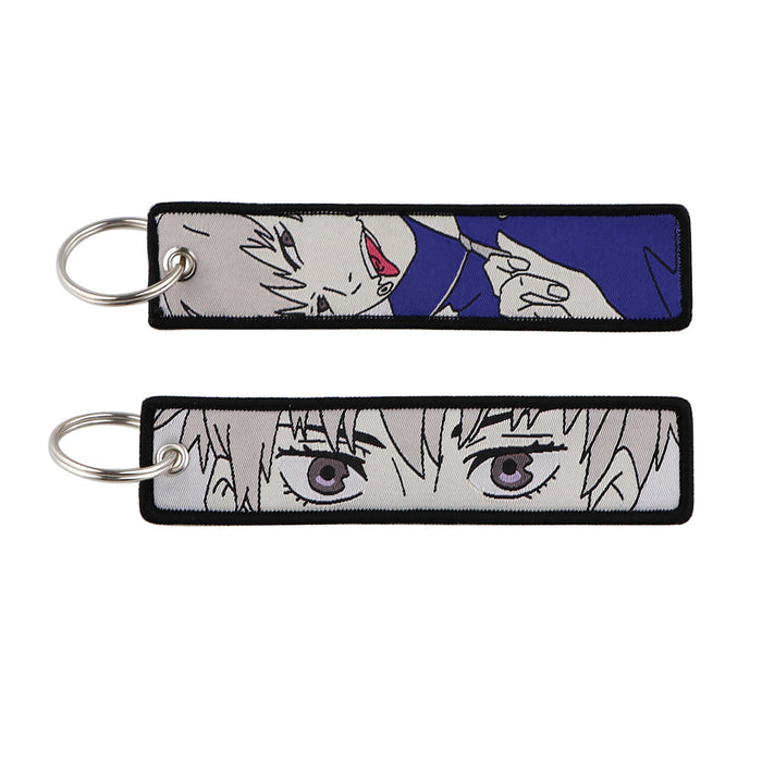 Wholesale  Woven Label Keychain Lanyard Office Id Badge Woven Fabric Accessory Pendant