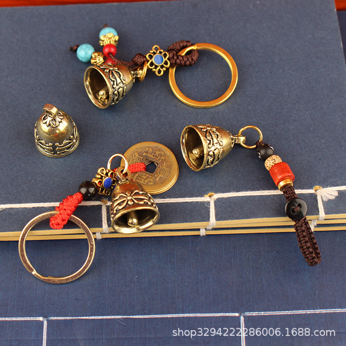 Wholesale Handmade brass bells, car keychains, accessories, creative gifts, men's and women's key pendants