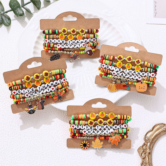 Wholesale Thanksgiving-themed polymer clay bracelet