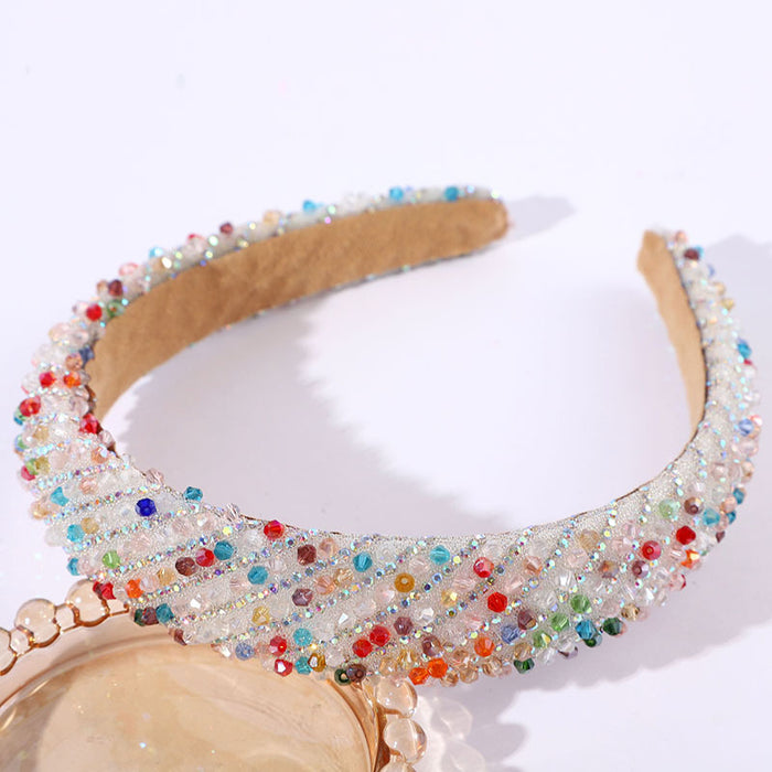 Wholesale Thin diamond headband fashionable and light luxury temperament multi-color headdress hair accessories personality sweet cool cotton headband for women