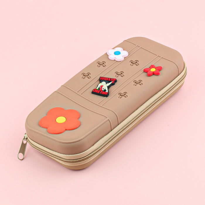 Wholesale Cute Cartoon Silicone Pencil Case DIY Creative Students Stationery Organizer Bag MOQ≥10