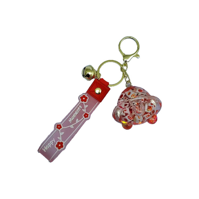 Wholesale Acrylic Oiled Dice Alien Spaceship Keychain JDC-KC-ChenX001