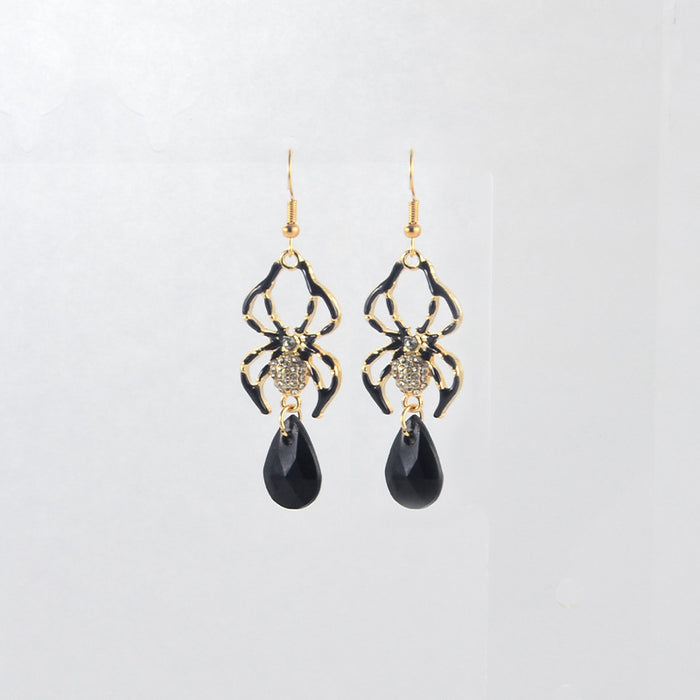Wholesale Electroplated Zinc Alloy  Earrings Pumpkin Skull Ghost Face Tassel Zircon For Boutique Resale