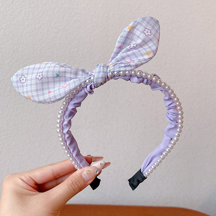 Wholesale Children' s headband girls non-slip baby hairpin headdress little girl rabbit ear bow headband