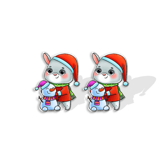 Wholesale Earrings Resin Cute Cartoon Christmas Stud Earrings JDC-ES-XiangL074