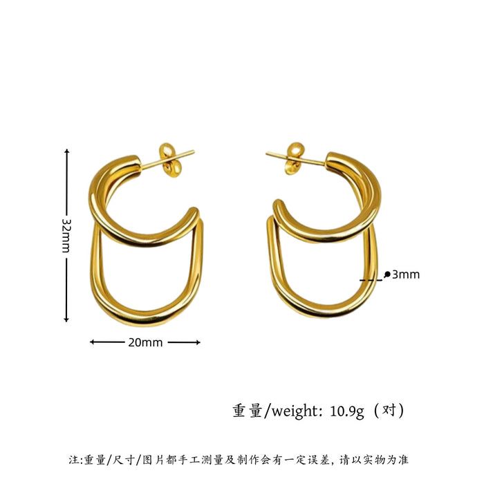 Wholesale Exaggerated large earrings with a light luxury and high-end feel that do not fade. Titanium steel earrings as earrings
