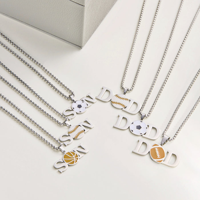 Wholesale Oil dripping titanium steel necklace stainless steel non-fading ball oil dripping letter sweater chain