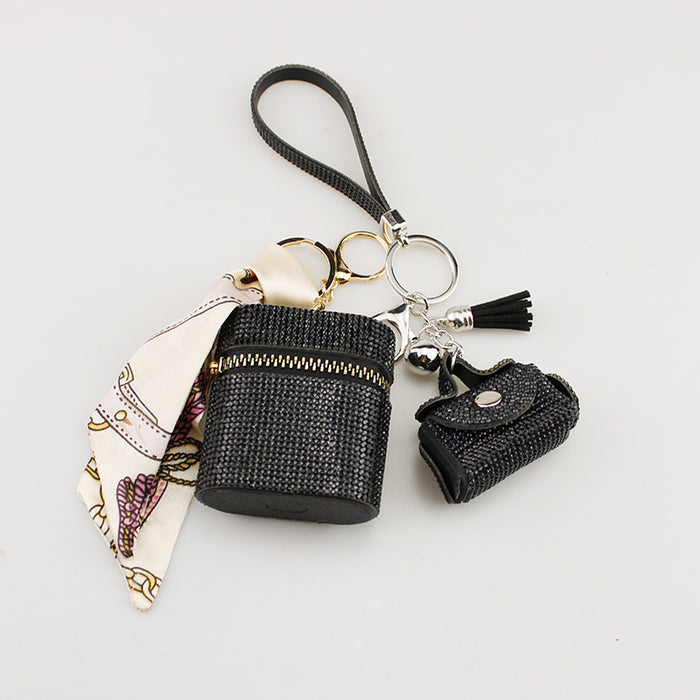 Wholesale Trendy White PU Pouch For Bluetooth Earphones Coins And Keys Decorative Resale