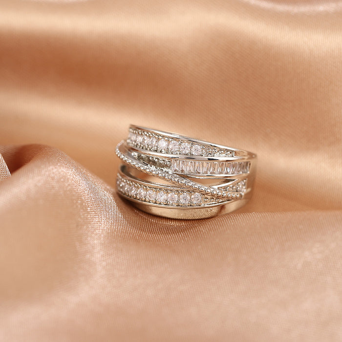 Wholesale Heavy industry ring, cross ring, female niche, adjustable opening, non fading ring