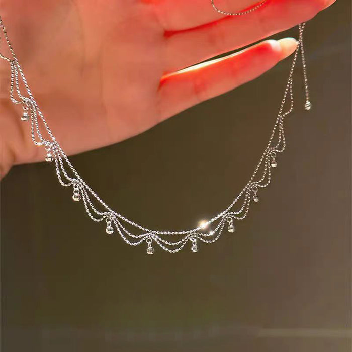 Wholesale Elegant lace dewdrop necklace, simple, exquisite, light luxury, high-end, fashionable, versatile, niche collarbone chain