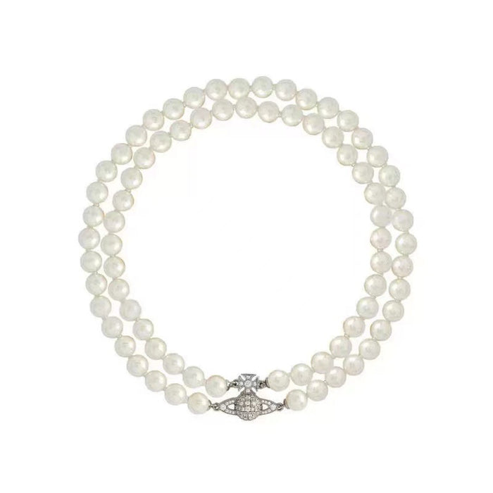 Wholesale Double layer pearl necklace with magnetic attraction