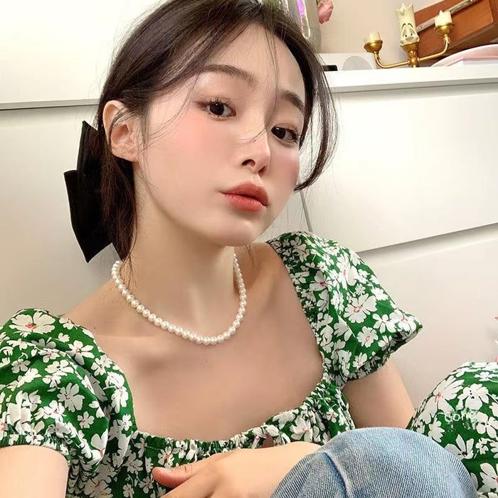Wholesale Pearl necklace for women, light luxury, niche design, high-end sensation, neck chain, bone chain, neck chain