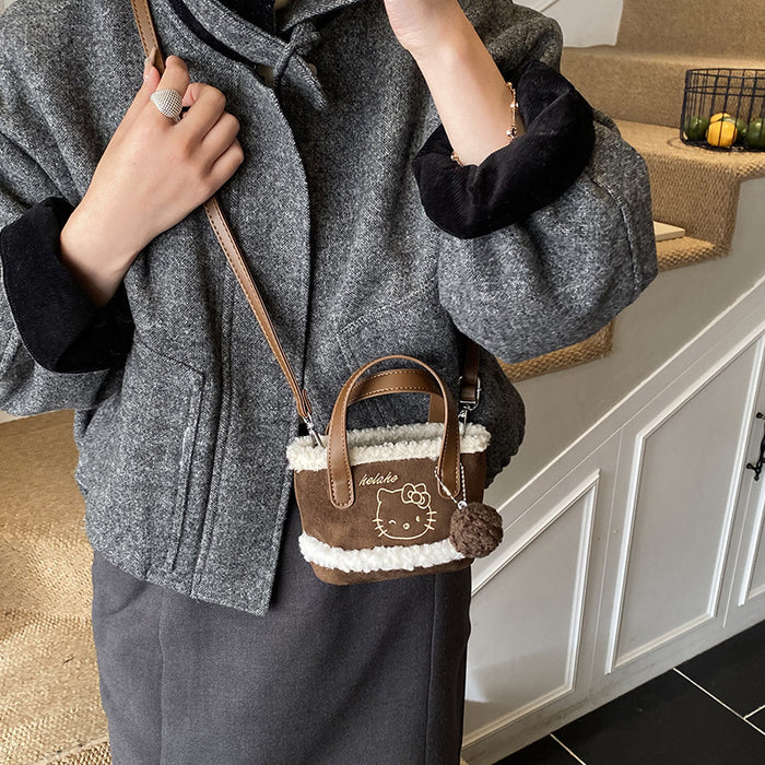 Wholesale Cute Cartoon Embroidered Velvet Crossbody Shoulder Bag for Kids