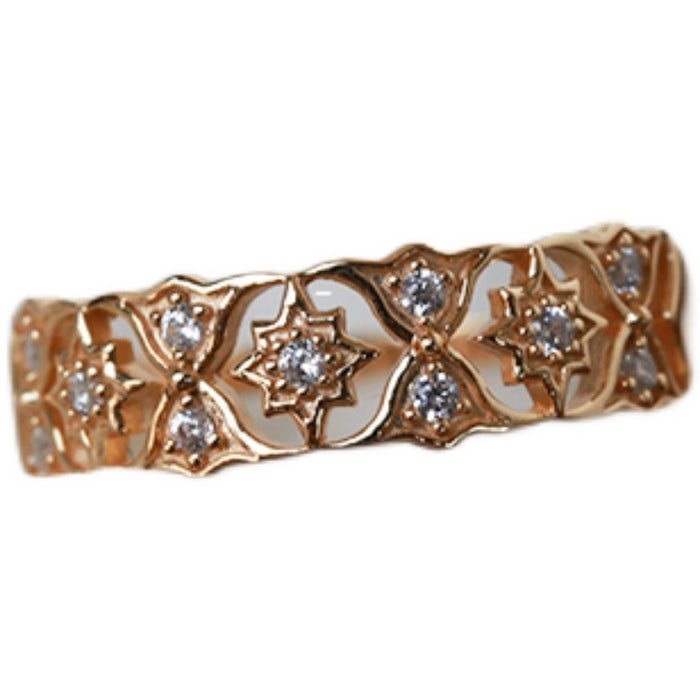 Wholesale Same vintage lace hollow out diamond inlaid light luxury window flower ring