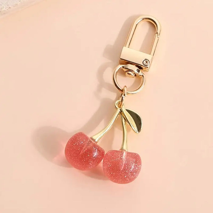 Wholesale Heart Buckle Cherry Keychain Cherry Bag Pendant