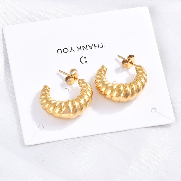 Wholesale  twist thread C- shaped earrings jewelry women