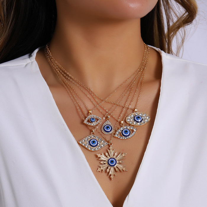 Wholesale New Multi layer Devil's Eye Pendant Fashionable Exaggerated Trendy Eye Accessories