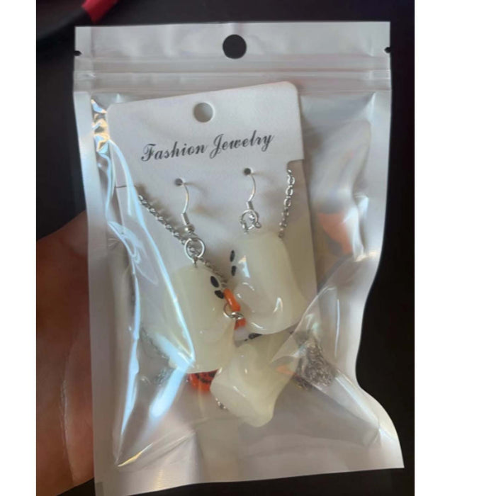 Wholesale  Earrings Luminous Ghost Pumpkin Corn Sugar Pendant Necklace  Jewelry