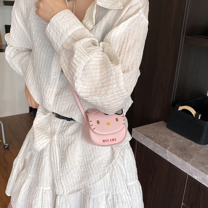 Wholesale Children's bag cartoon cute cat baby coin purse stylish parent-child crossbody bag headphones