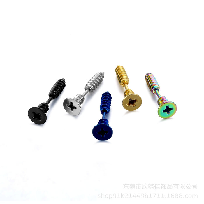Wholesale Stainless steel cross screw earrings