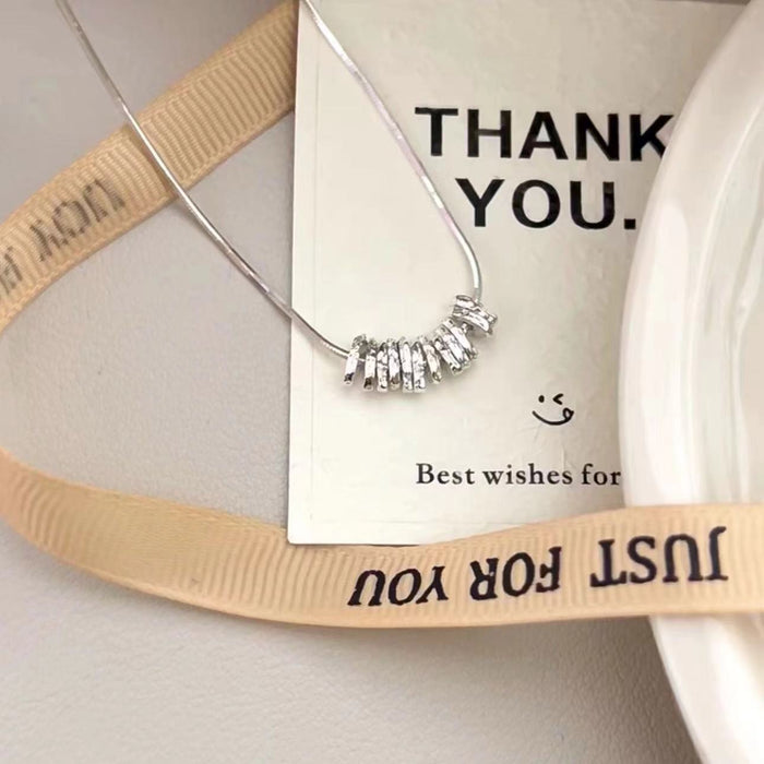 Wholesale Silver Texture Shattered Silver Necklace Women's Irregular Elegant High-end Sense