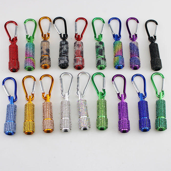 Wholesale Trendy Crystal Studded LED Flashlight White Fashion Accessory Gift