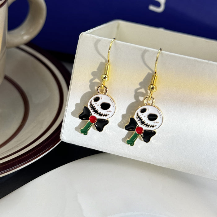 Wholesale Cartoon Design Gift Box  Earrings Female Personality  Funny Skull Earrings