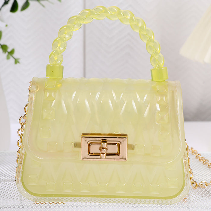 Wholesale crossbody mini mouth red envelope transparent chain Diamond jelly bag portable