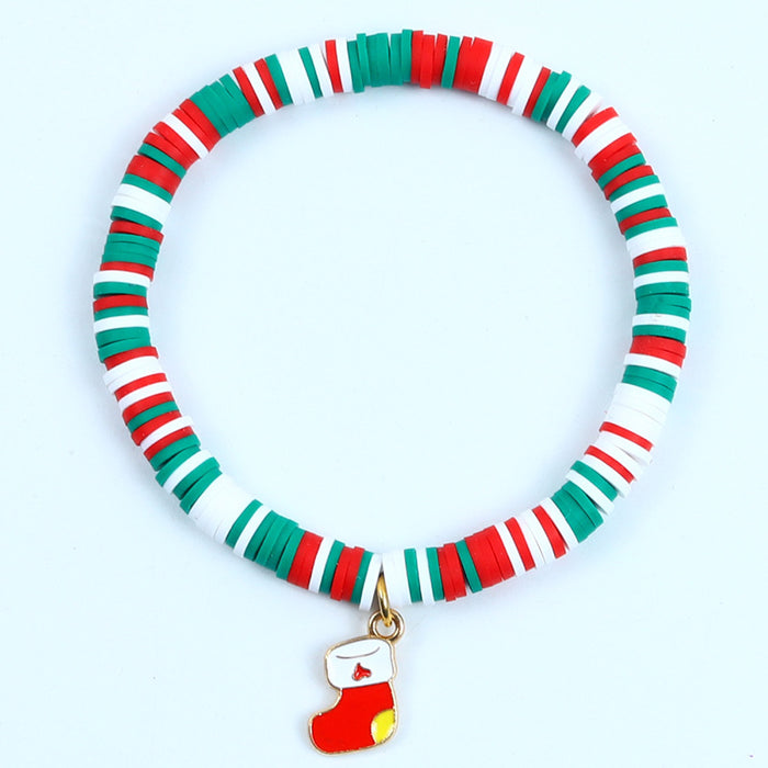 Wholesale Christmas Soft y Bracelet Beaded suit Santa Bell Gift Bracelet