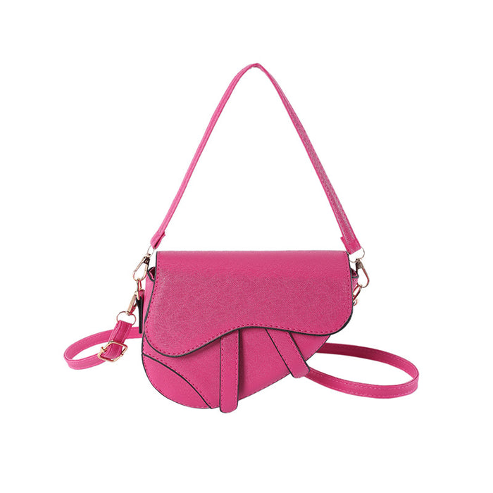 Wholesale PU Contrast Color Messenger Shoulder Saddle Bag JDC-SD-SYuan015