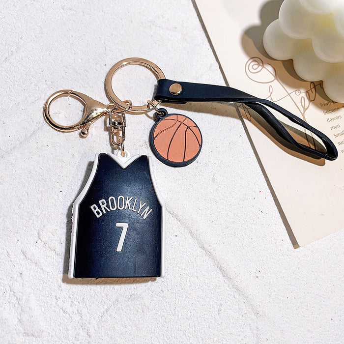 Wholesale Silicone Cartoon Jersey Keychain JDC-KC-Qiwei026