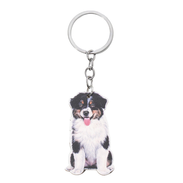 Wholesale Creative Cartoon Puppies Wooden Keychain JDC-KC-RongRui002