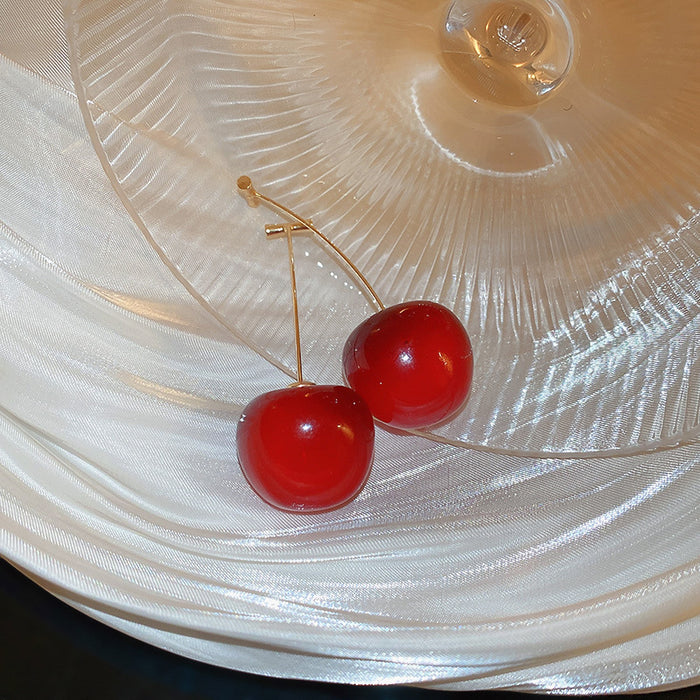 Wholesale Alloy Cherry Earrings Cute Design Fashion Jewelry Accessory