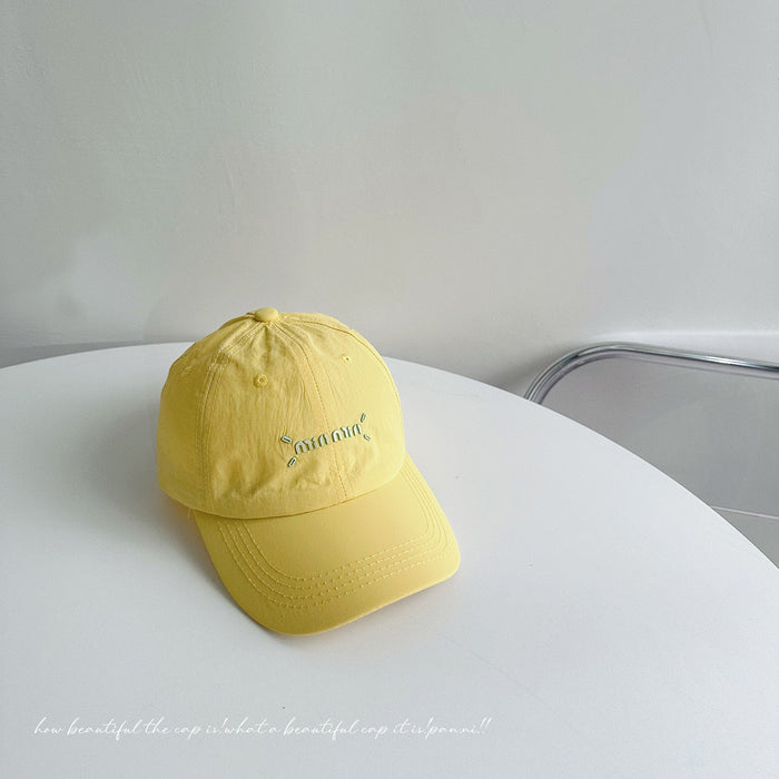 Wholesale Lightweight and breathable letter children's baseball cap, quick drying waterproof duckbill cap, girls' sun protection hat